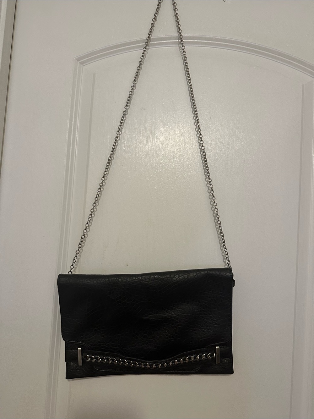 Classic Black Chain Strap Crossbody Bag Vintage Bongo